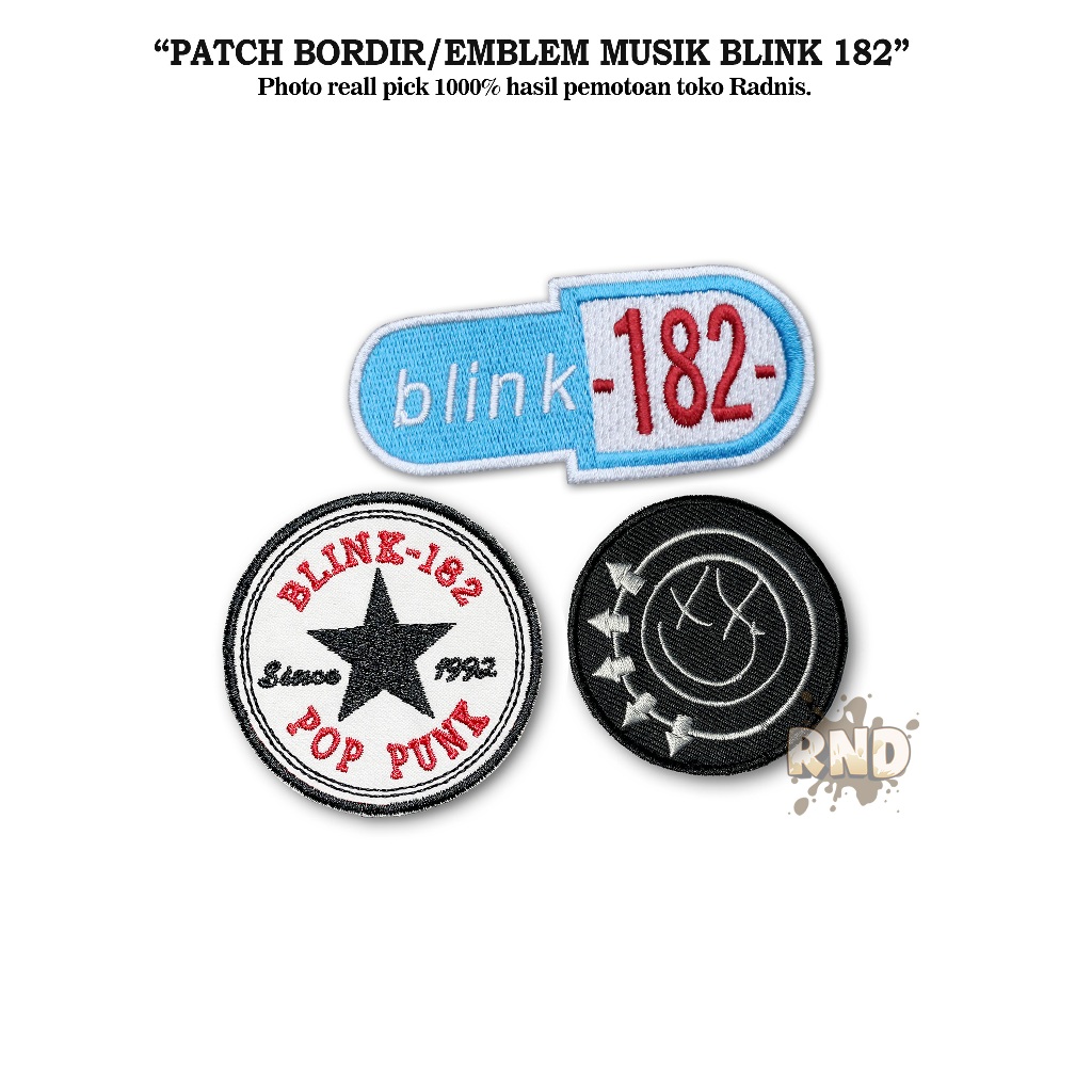 Patch Thermocollant Blink 182 - Logo Bleu Ciel, Dimensions 8,5 X 4 Cm, Pour Customiser Vêtements Et Accessoires