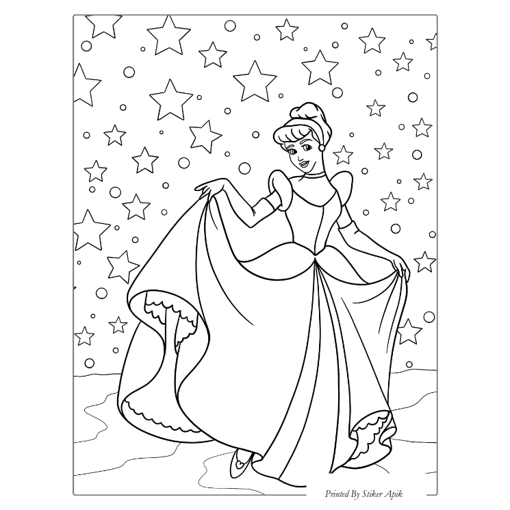 Jual Printable Worksheet Kertas Mewarnai Tema Putri Disney Coloring ...