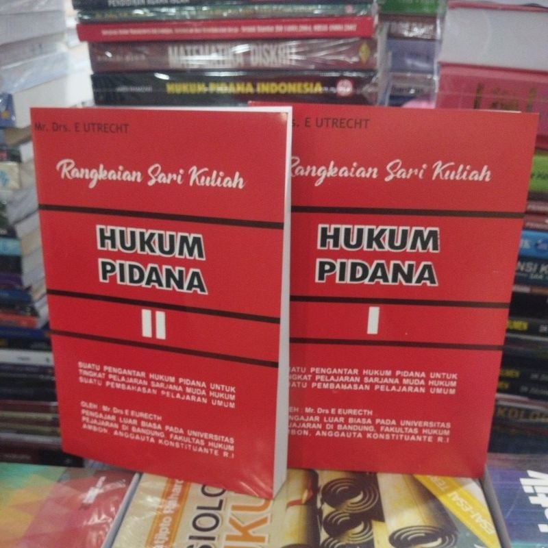 Jual Rangkaian Sari Kuliah Hukum Pidana Jilid 1 & 2 Mr. Drs. E Utrecht ...