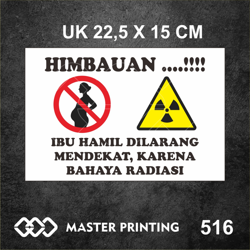 Jual 516 - Stiker Bahaya Radiasi, Sticker Vinyl, Premium, Tahan Air ...