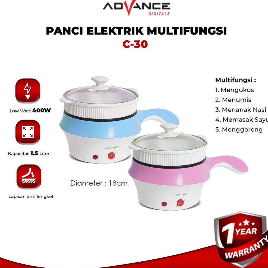 Jual YI Advance C18 Panci Listrik Multifungsi Serbaguna Low Watt