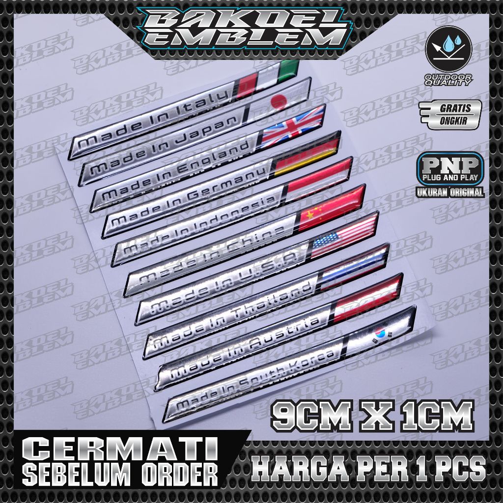 Jual EMBLEM MADE IN, EMBLEM MADE IN BERBAGAI NEGARA | Shopee Indonesia