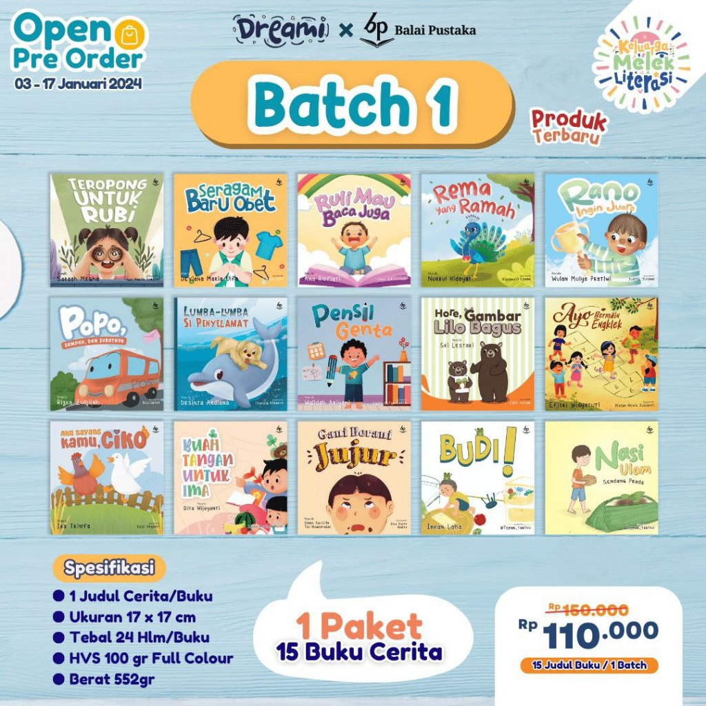 Jual [Judul Satuan] Keluarga Melek Literasi Balai Pustaka Dreami - Buku