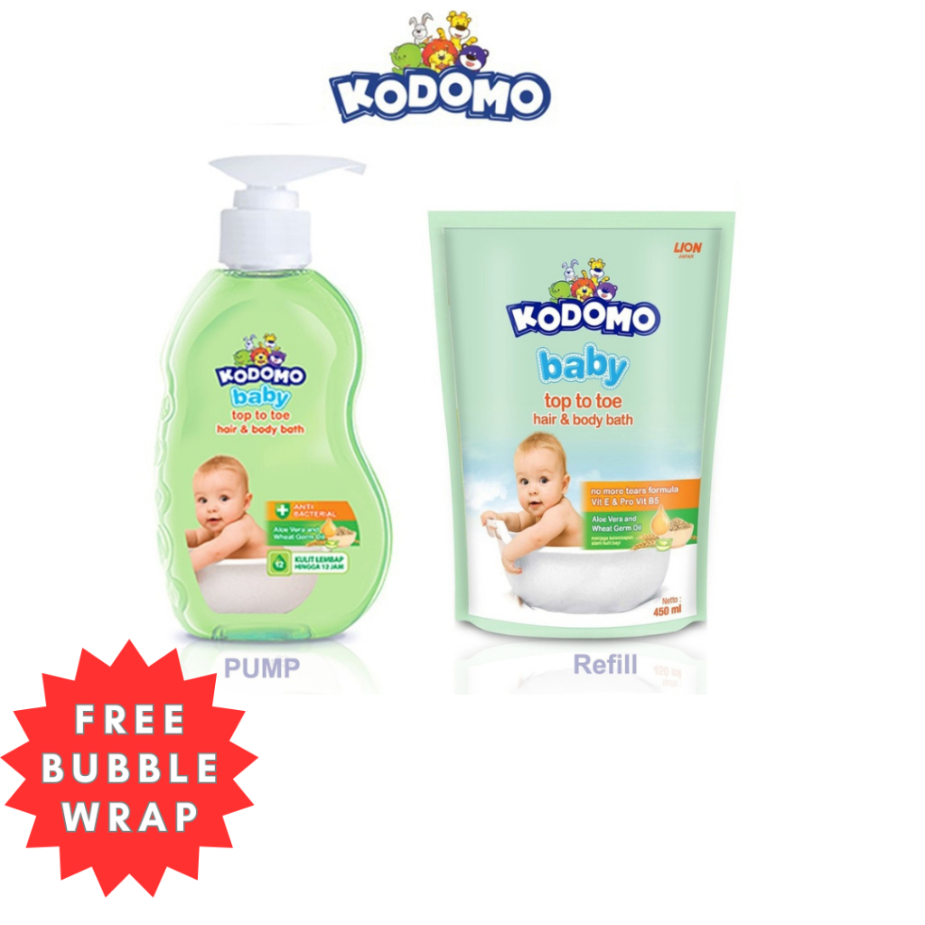 Jual Kodomo body wash Top To Toe hair & body bath Pum 400ml With Anti