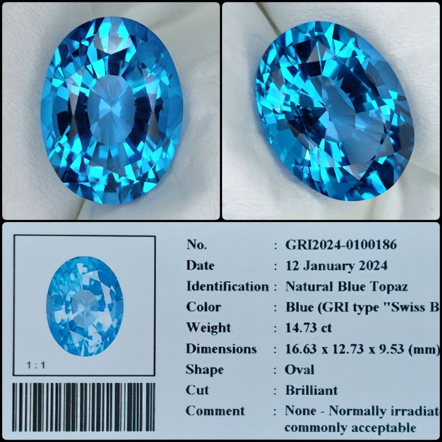 Jual Natural Swiss Blue Topaz Batu Permata Mulia Biru Big Size Good Quality Shopee Indonesia 4682