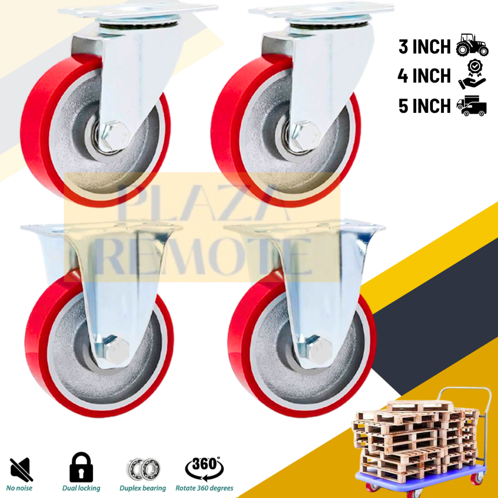 Jual RODA TROLY HEAVY DUTY SET 3 4 5 INCH IRON CASTER FULL BESI BEBAN ...