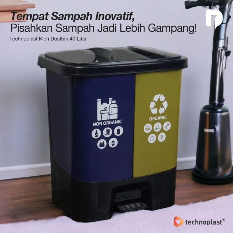 Jual Tempah Sampah Technoplast Klen Dustbin 40 Liter Shopee Indonesia 8320