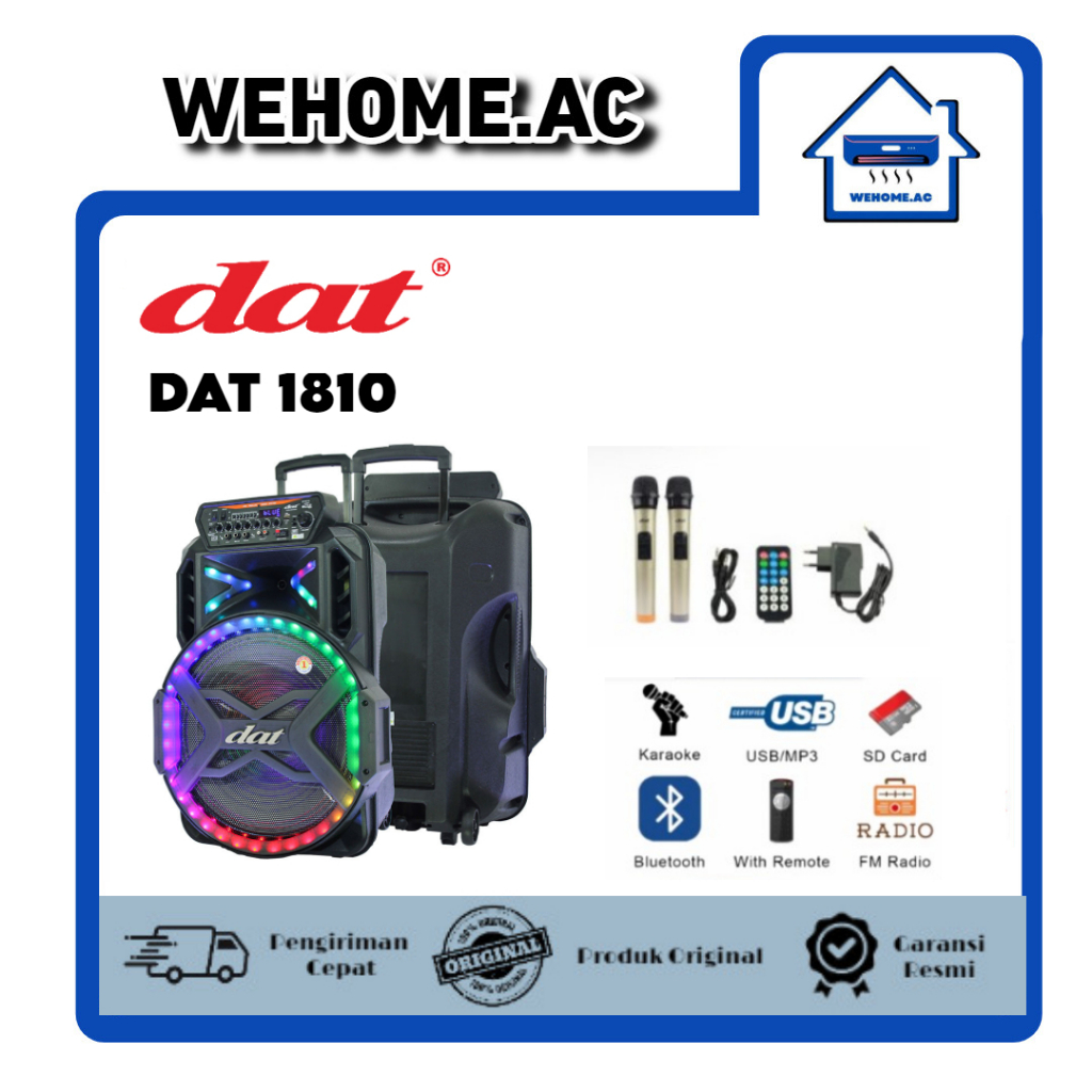 Jual DAT Speaker Portable DT-1810 Speaker DAT Speaker Trolley 18 Inch ...