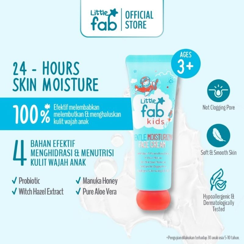 Jual Little Fab Kids Moisturizer Face Cream 40ml Skin Care# Little fab ...