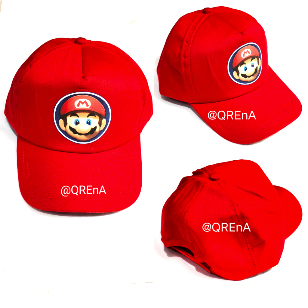 Jual Topi Baseball Super Mario Pria Dewasa Sablon/Topi Couple Mario ...