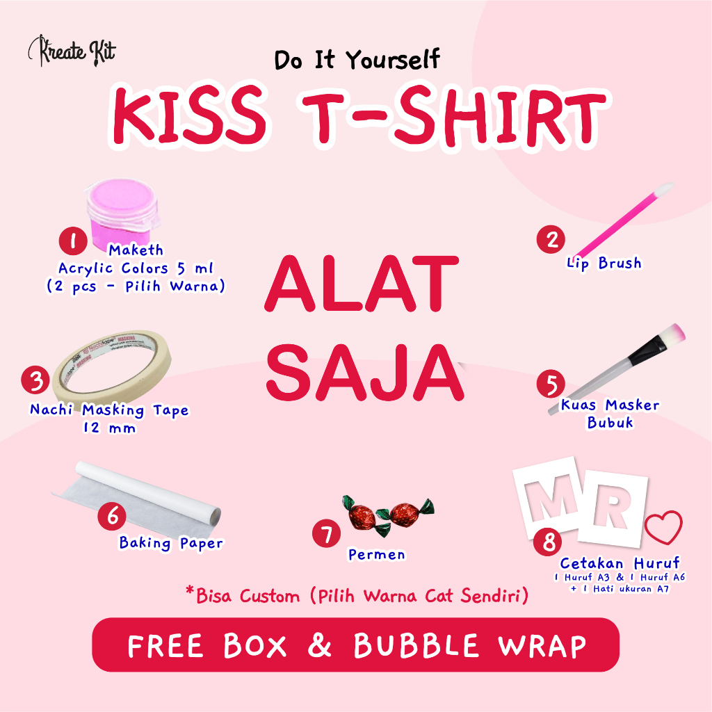 Jual Diy Kiss T-Shirt Set Kaos Kecup Baju Couple Pasangan Huruf Bibir ...