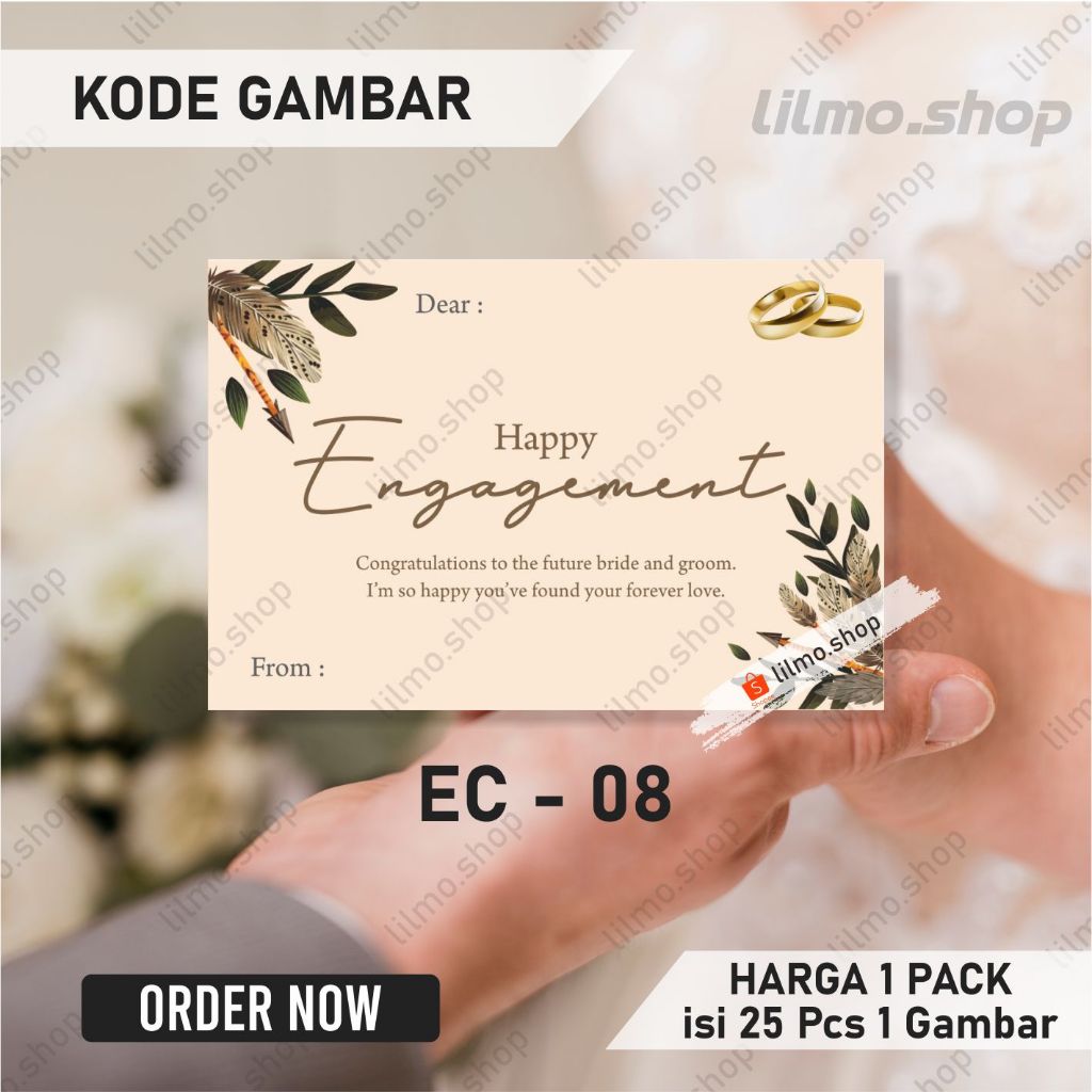 Jual Harga Pack Isi Pcs Kartu Ucapan Engagement Kartu Ucapan Pertunangan Kartu Ucapan