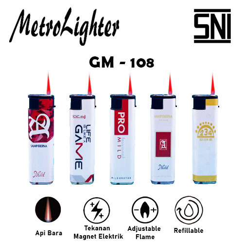 Jual Korek Api Gas Bara Mancis Windproof Tahan Angin MetroLighter SNI ...