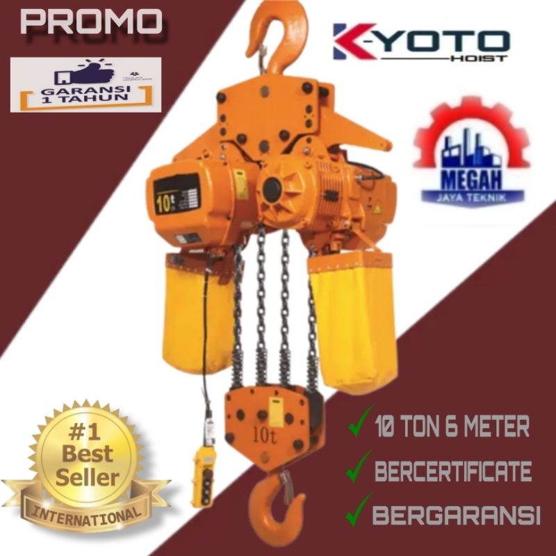 Jual ELECTRIC CHAIN HOIST KAPASITAS 10 TON RANTAI 6 METER (4 JALUR ...