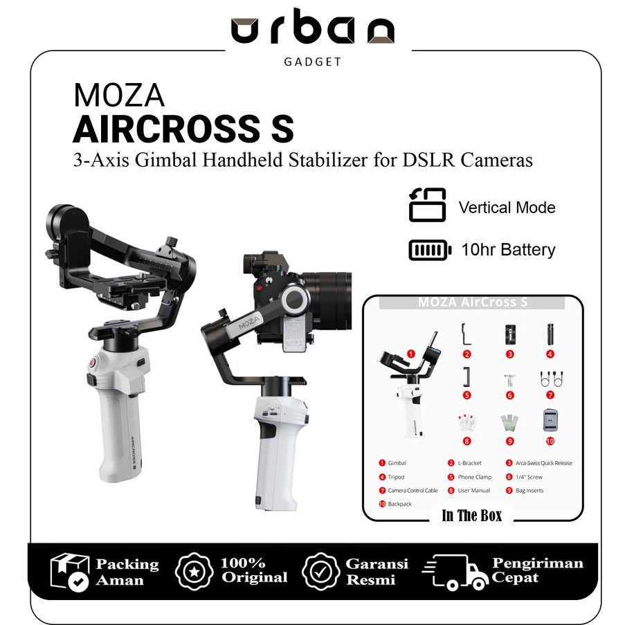 Jual Moza AirCross S 3-Axis Gimbal Handheld Stabilizer | Shopee Indonesia