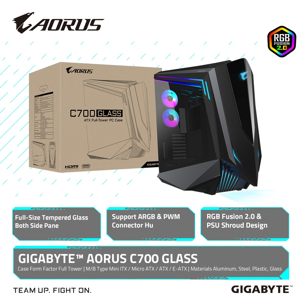 Jual Gigabyte Casing AORUS C700 GLASS (AC700G) | Shopee Indonesia