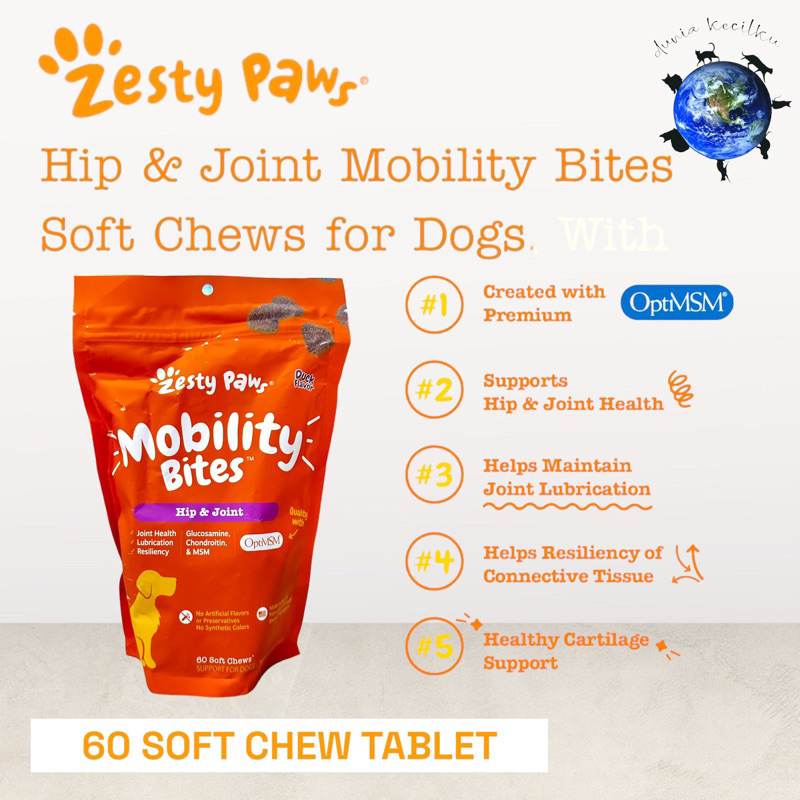 Jual Zesty Paws Mobility Bites Hip & Joint Suplemen Tulang & Sendi