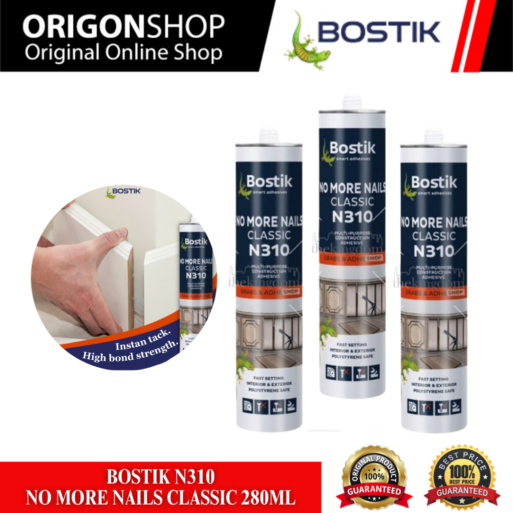 Jual BOSTIK N310 No More Nails Classic / Lem kaca cermin, kayu ...