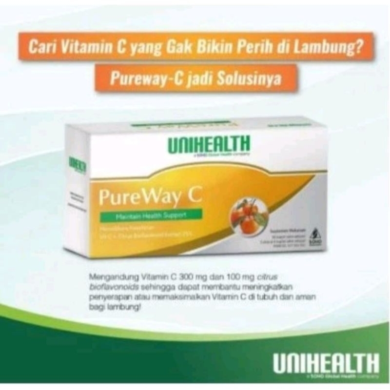 Jual Pureway C Vitamin C 30kaplet Unihealth | Shopee Indonesia