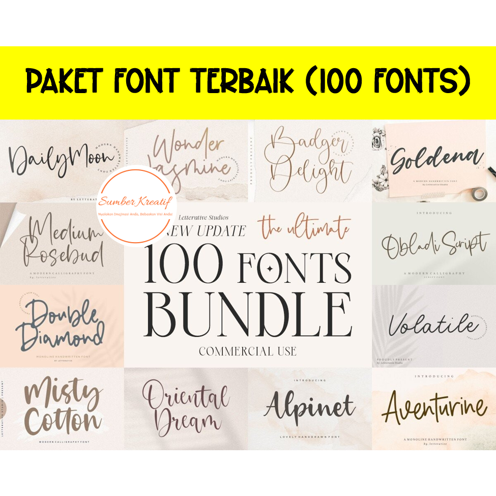 Jual Paket Font Terbaik (100 fonts) | Shopee Indonesia