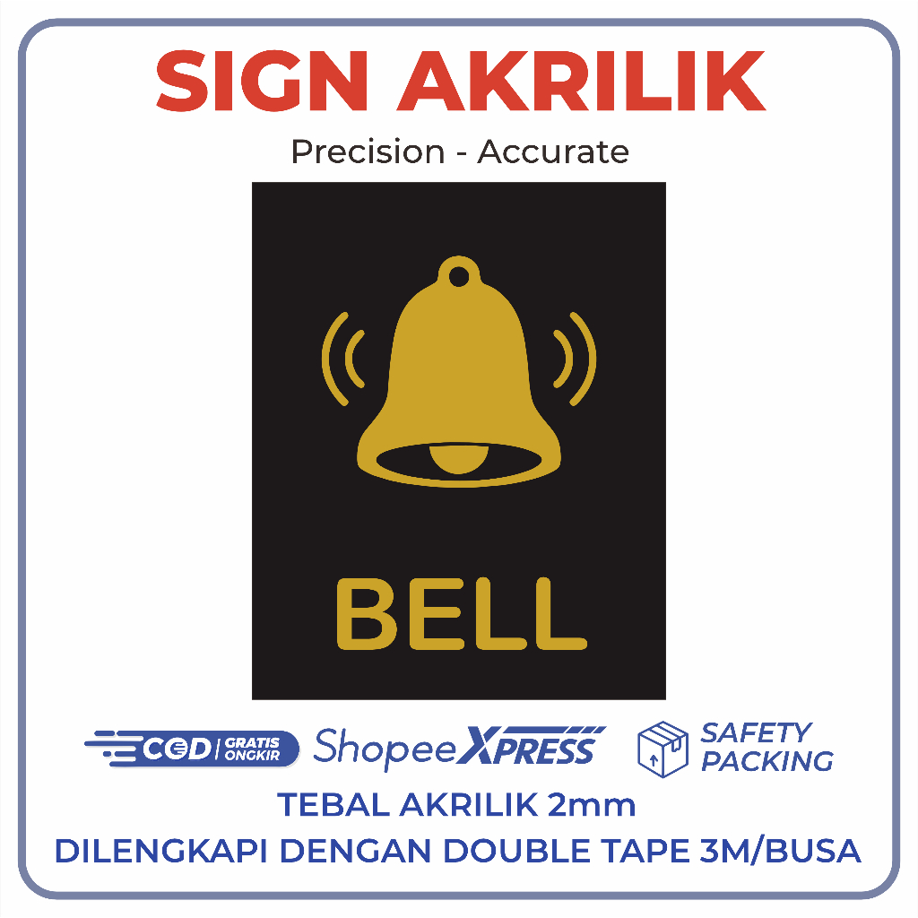 Jual Bell Akrilik Papan Akrilik Sign Board Akrilik Icon Icon