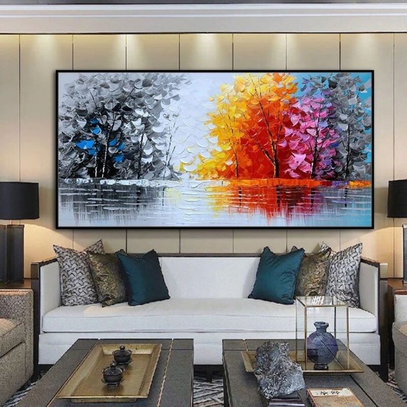 Jual LUKISAN ABSTRAK MODEREN 120X60CM SUDAH INCLUDE DENGAN SPANDRAM ...