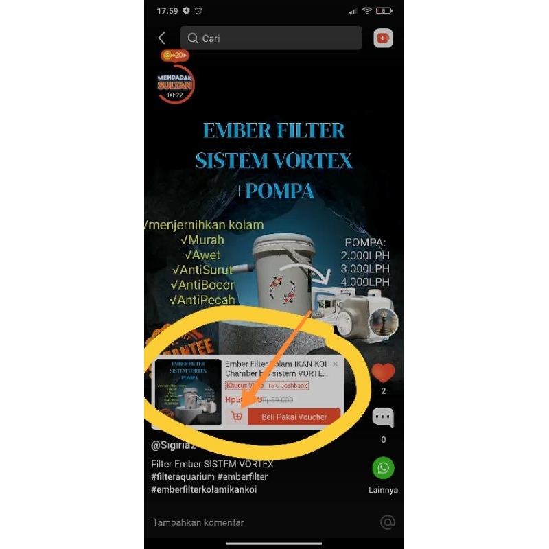 Jual Filter Ember Kolam IKAN KOI Chamber bio sistem VORTEX OUTDOOR ...