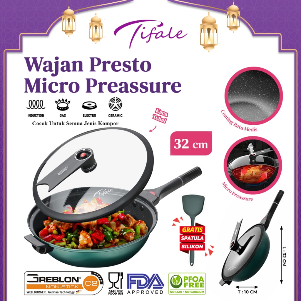 Jual Tifale Wajan Micro Preassure Presto Coating Batu Medis Wajan Batu ...