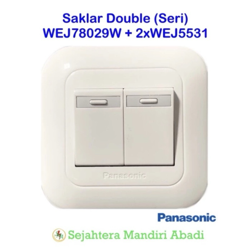 Jual Saklar Seri Panasonic Putih White Double Wide Series Wej Shopee