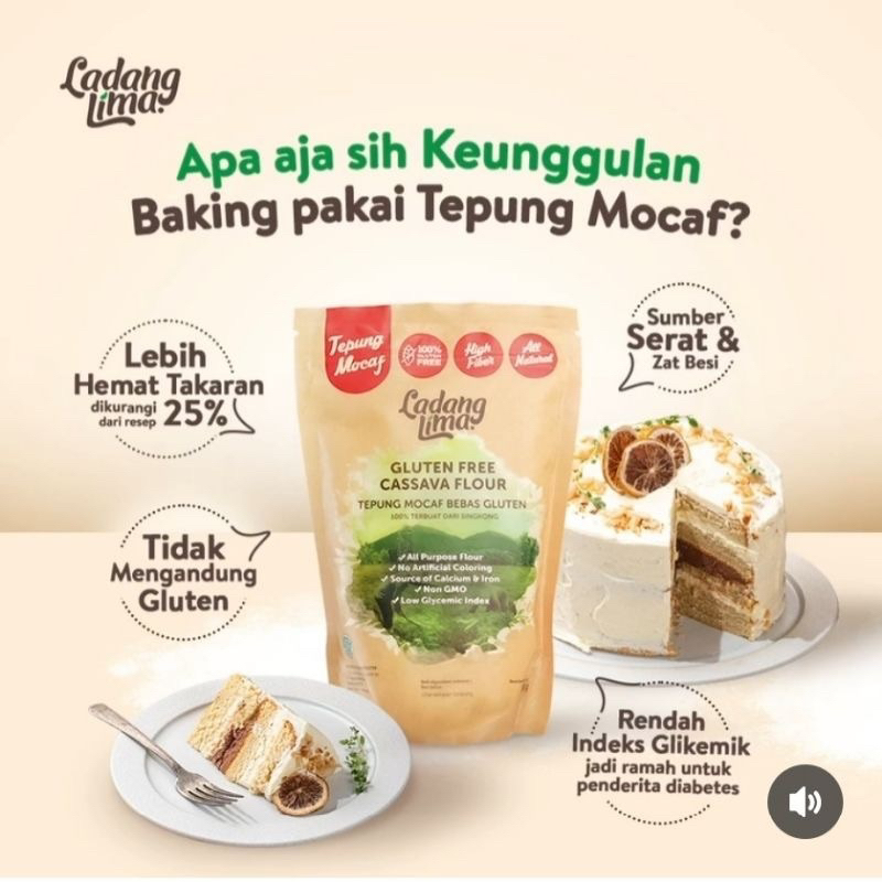 Jual Ladang Lima TEPUNG MOCAF 500gr Tepung Singkong Tapioka