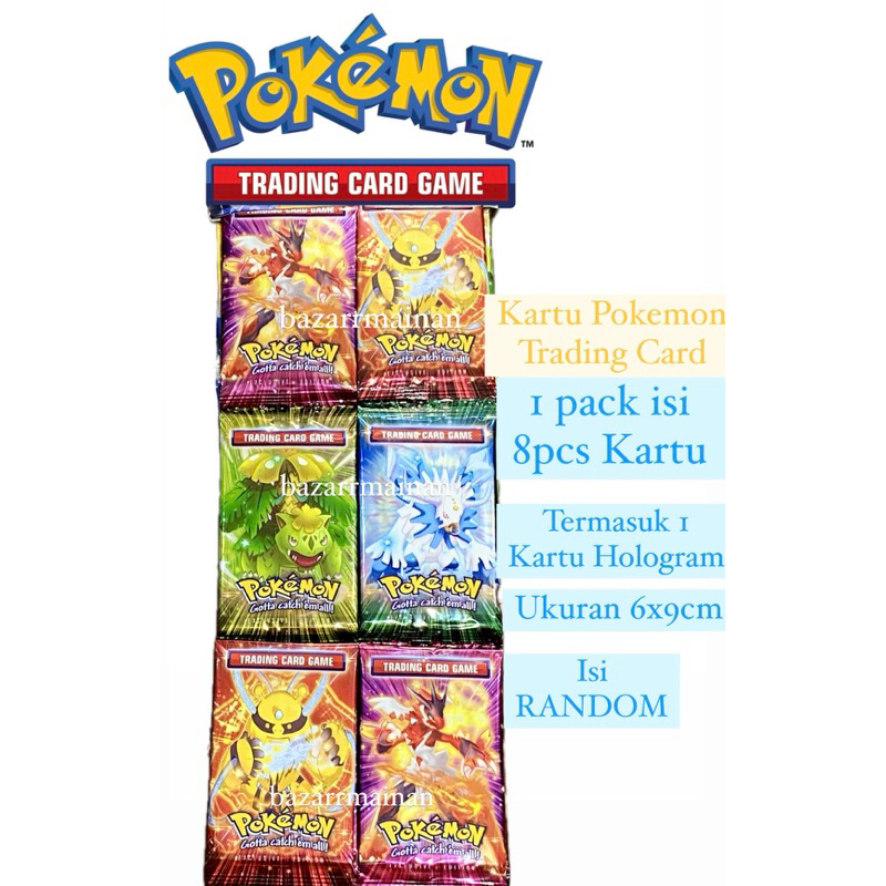 Jual [192 Kartu/24 sachet] Kartu Foil POKEMON New Trading Card Games