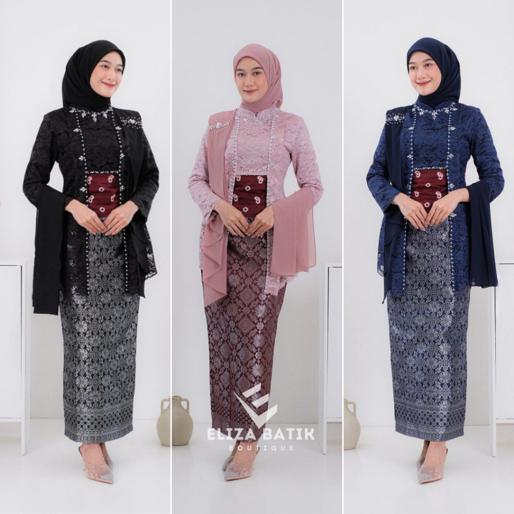 Jual Setelan Kebaya Kutu Baru Modern Kebaya Wisuda Lamaran Tunangan Set Kutubaru Full Payet