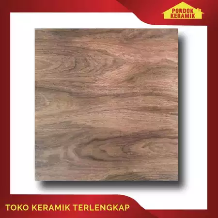 Keramik Lantai Signature 50x50 Canarium Brown Motif Serat Kayu Matt Doff