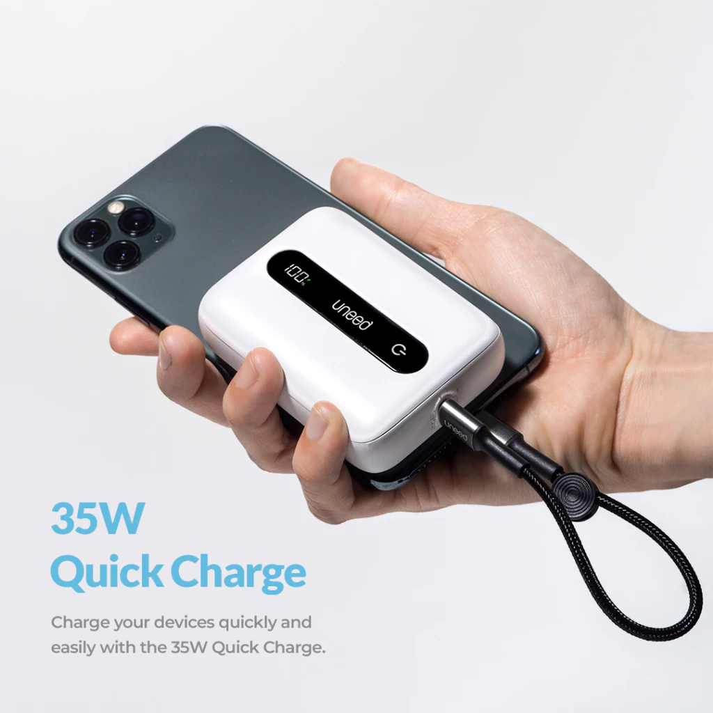 UNEED MiniBox A7 Powerbank 10.000mAH 35W Dual Port PD QC - UPB422