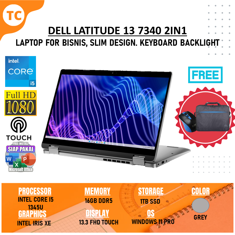 Jual Laptop 2in1 Touchscreen Dell Latitude 7340 Intel VPRO i5 1345U ...