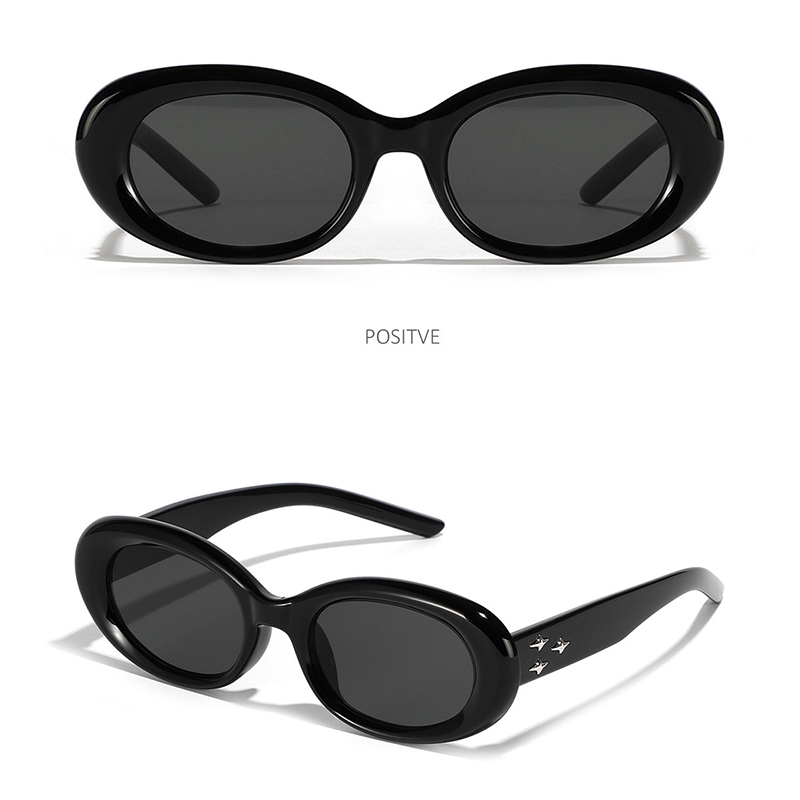 Jual Kacamata Fashion Y2K Oval Vintage UV Blocking Glasses