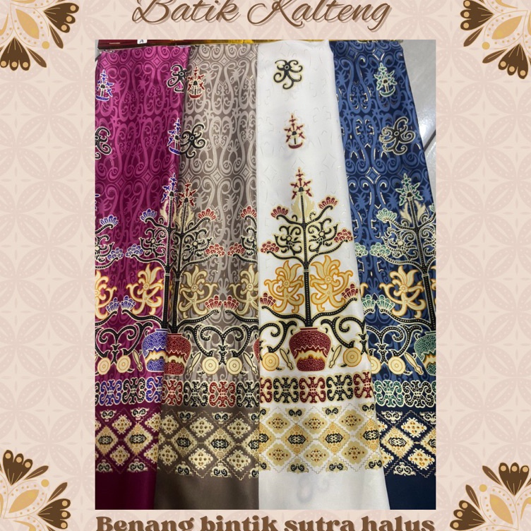 Jual ART H4Q5 Kain Batik khas Kalteng Benang Bintik Sutera Halus Prada ...