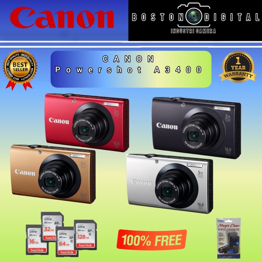 Jual CANON POWERSHOT A3400 IS / CAMERA DIGITAL CANON A3400 Shopee
