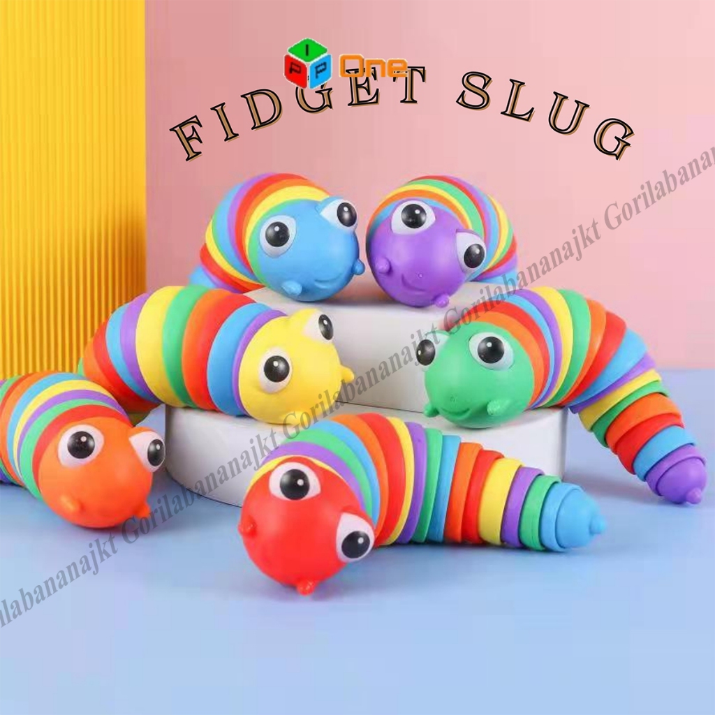 Jual Mainan Slug Fidget ULAT slug toys mainan penghilang stress mainan ...