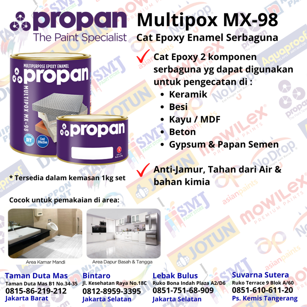 Jual Cat Lantai Keramik Serba Guna Epoxy Propan Multipox 1 Liter Set Shopee Indonesia 8815