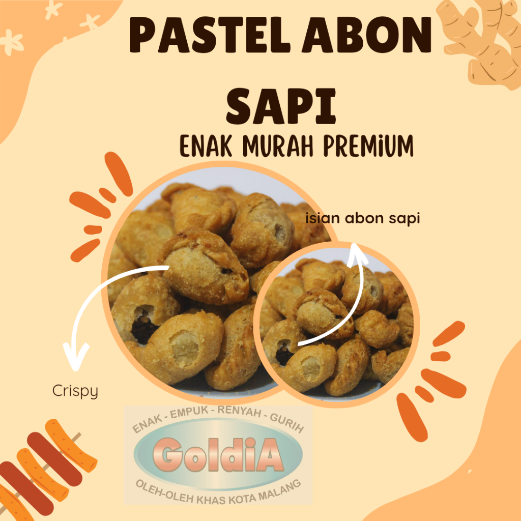 Jual Pastel Abon sapi Premium Goldia 250gram | Shopee Indonesia