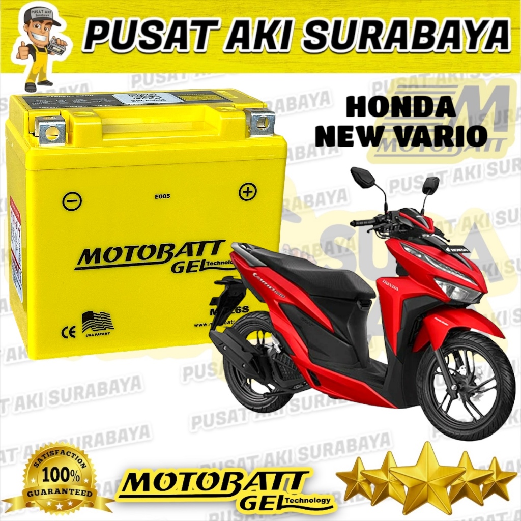 Jual ACCU GEL MURAH ORIGINAL MOTOBATT MTZ6S UNTUK MOTOR ALL NEW VARIO