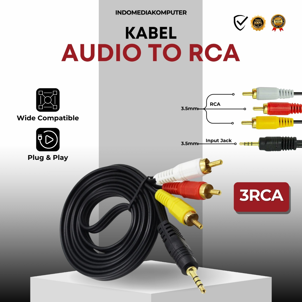 Jual KABEL AUDIO TO RCA 3 1.5 M | Shopee Indonesia