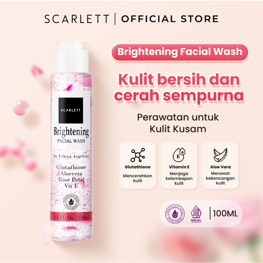 Jual Scarlett Whitening BRIGHTENING Facial Wash Sabun Cuci Muka Clean