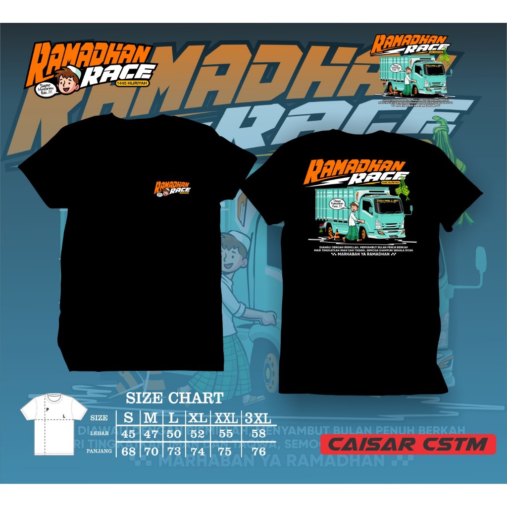 Jual KAOS RAMADAN RACE TRUK TERBAIK Hitam | Shopee Indonesia