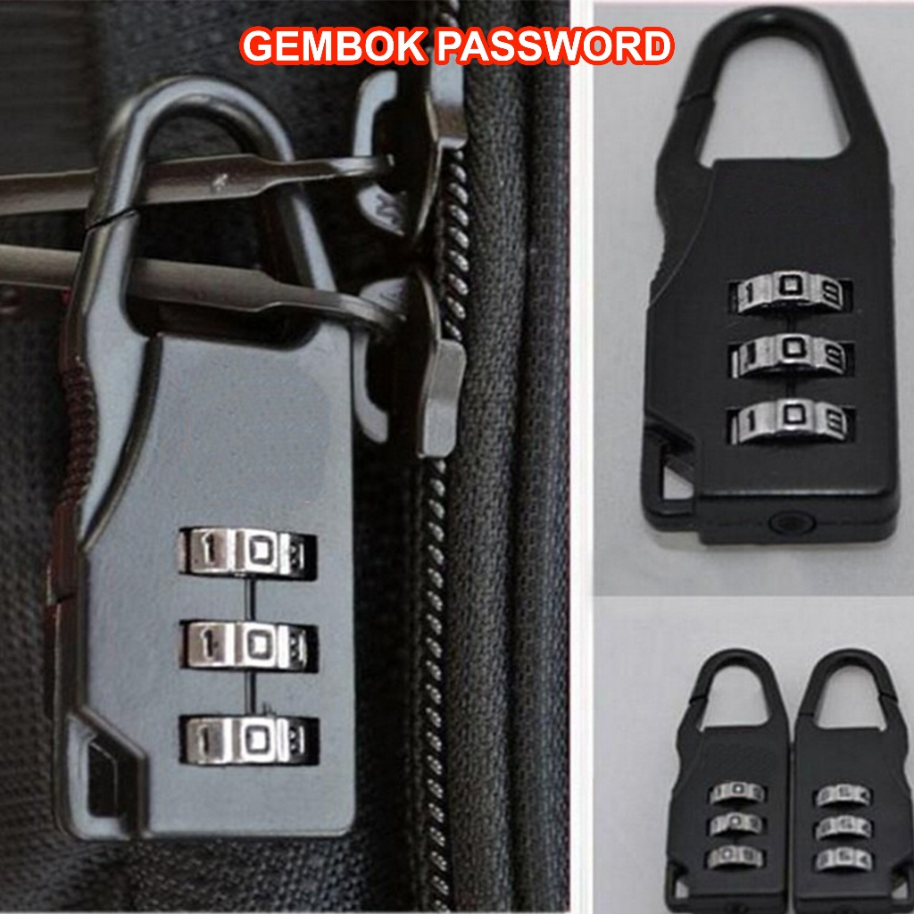 Jual GEMBOK KOPER KODE ANGKA / GEMBOK TAS RANSEL PASWORD CODE / GEMBOK ...