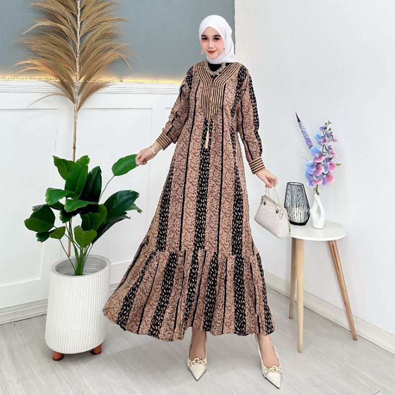 Jual Gamis Renda Sultan Kekinian Busui Rayon Premium, Longdres Renda ...