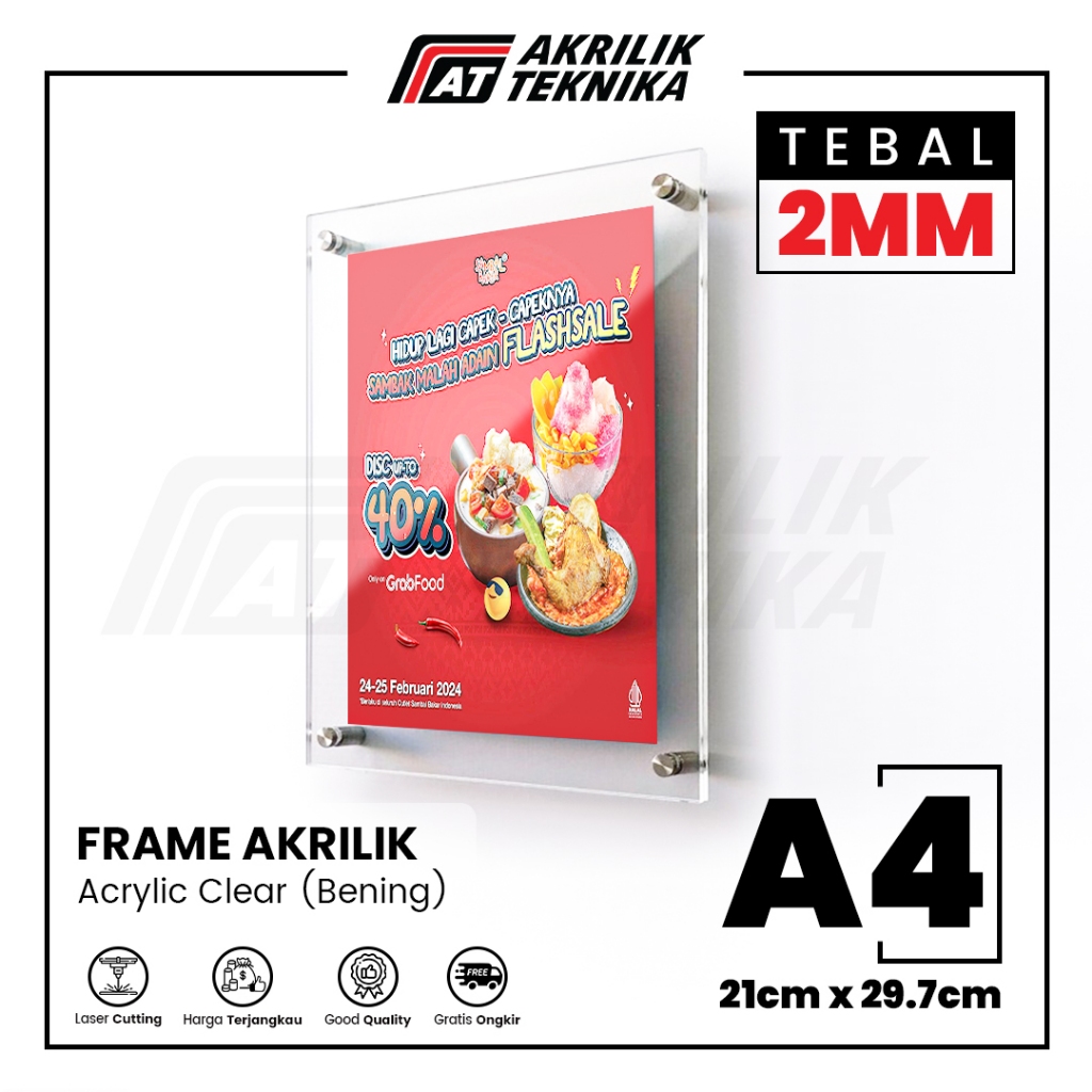 Jual Frame Bingkai Display Poster Akrilik Menu Dinding Ukuran A Shopee Indonesia