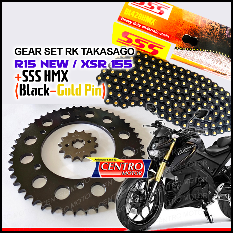 Jual GEAR SET YAMAHA XSR/R15 NEW/MT15 V3 RK TAKASAGO BLACK EDITION ...