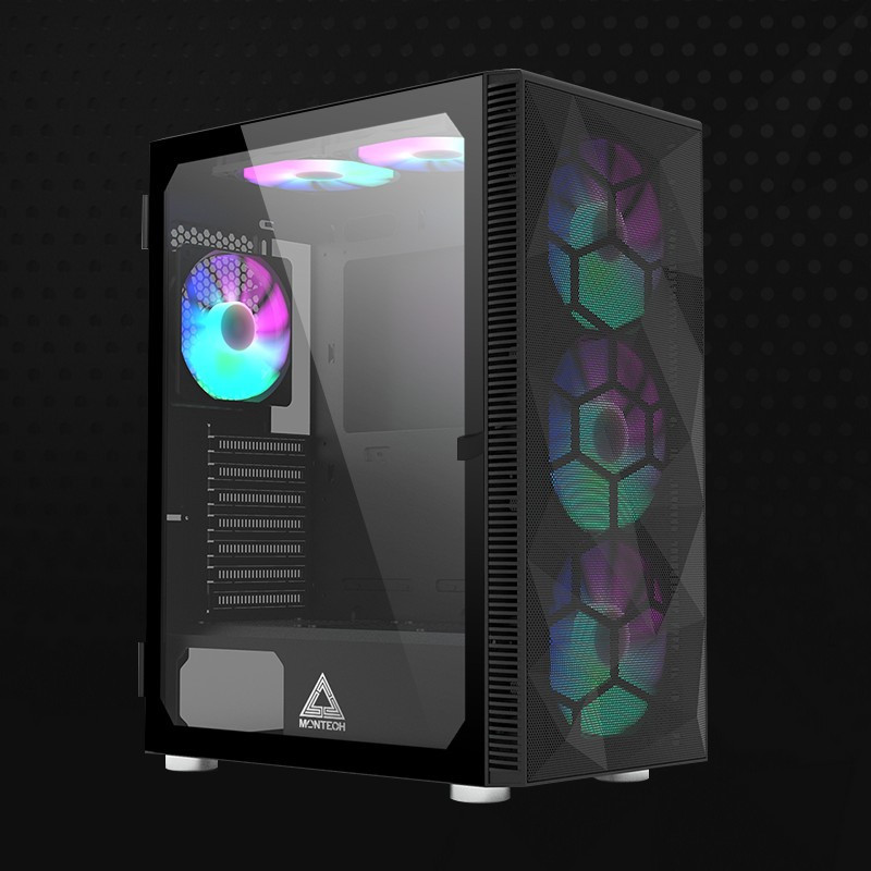 Jual MONTECH X3 MESH ATX TEMPERED GLASS PC CASE CASING GAMING CHASSIS ...